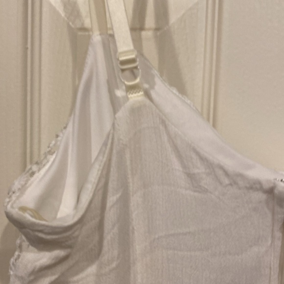 Boho White Sleeveless Maxi Dress w/Adjustable Straps and Crochet details size S - Picture 4 of 8